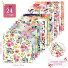 48pcs Floral Pattern Paper Double Sided Watercolor Flower Scrapbook Specialty   