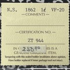 1862 Nova Scotia 1 Cent Iccs Vf20 Lot ov1484 Key Date 