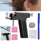 98-208pc Body Piercing Gun Kit Ear Lip Nose Navel Stud Ring Diy Tool Jewelry Set