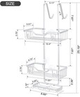 Over The Door Shower Caddy Hanging Shower Organizer For Bathroom W  Hooks Silver