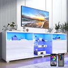 Glossy Tv Stand Led Entertainment Center Media Console Table For Up To 55  -85 