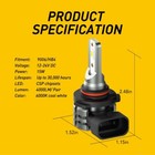 2x Led Foglight Bulb 9006 Fog Drving Light Kit White 6000k High Power 4000lm