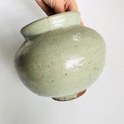 Antique Early 19th Century Korean Joseon Dynasty Ceramic Celadon Moon Jar