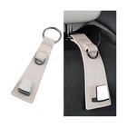 Car Seat Headrest Hook  Leather 360 Rotation Vehicle Seatback Bag Hanger Beige