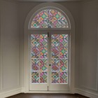 Stained Glass Window Film Privacy Decorative Tinting Film For Home Non-adhesive