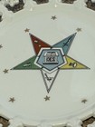 Vtg 1950 s Lefton Lace China Plate Order Of The Eastern Star Gold Splatter Trim