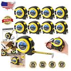 Durable 25ft Measuring Tape - 10 Pack Yellow Retractable With Fraction Scale
