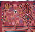 Vtg Kuna Mola Hand Stitched Textile Panel Panama Guna Folk Art Elephants 16x14 