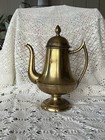 Antique Art Deco Gold Tone Brass Coffee Pot  Turkish asian persian Inspired 