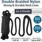 Dock Lines 5 8 X 30 Double Braided Marine Grade Nylon 2 Pack Black Pacthsd Boat