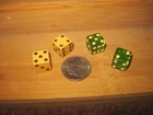 2 Sets Of Vintage Bakelite Dice Butterscotch   Green  celluloid    1 2  Square