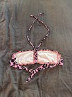 Ruched Bandeau Bikini Top With Halter Tie