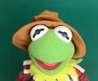 Kermit Frog Muppets Scarecrow Plush Doll Poseable 11  Farmer