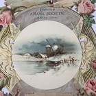 1900advertising Die Cut Calendar Sign Amana Society Iowa Windmill Flowers
