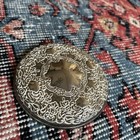 Vintage 4    Round Silver Plate W  Smooth Rim Hand Held Vanity Mirror Floral 