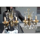Pair 1950 s French Regency Gilt Bronze   Cut Crystal Sconces By Maison Bagues