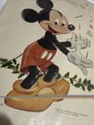 Disney Mickey Mouse Christmas Print Vintage Holiday Illustration Art Page Rare