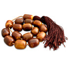 Vintage Bakelite Worry Prayer Beads With Tassel  Marbeled Root Beer Butterscotch