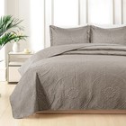 3 Piece Embossed Quilted Bedspread Set Twin Queen King Size Coverlet Bed Throws