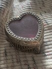 Vintage Made In Japan Gold Tone Heart Trinket Jewelry Box Red Liner Ornate Desig