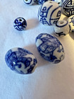 100  Lot Vintage Blue  white Porcelain Chinese Beads Multiple Designs And Sizes