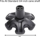 Cane Tip With 4 Or 6 Support Rubber Foot For Walking Canes 3 4 Inch Shaft