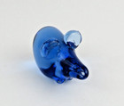 Vintage  Blue Art Glass Hand Blown Mouse Figurine Paperweight - 1 5 t X 2 75w