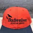 Vintage Budweiser Hat Cap Snap Back Orange Black King Of Beers Beer Halloween