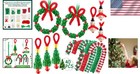 40-piece Christmas Beaded Ornament Kit - Wreaths  Candy Canes   More