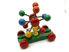 Vintage Kouvalias Wooden Pull Toy Train  - Wheels  Bell   Balls - No String