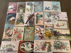 Lot Of 25 Vintage Greetings Antique postcards With Bird birds  In Sleeves-s804