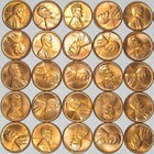 1950 P Lincoln Cents Original Red Bu Penny Roll Of 50 Uncirculated Wheat Pennies