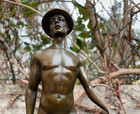 Bronze Sculpture Statue Man Marble Deco Paris Rare Decor Male Art Boot Tops Art