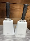 2 Pc Lot  Large Loud Ring For Beer white Large 11  Cow Bell Noisemaker Bar Decor