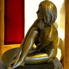 Vintage Bronze Sculpture Statue Woman Marble Deco Claude Rare Decor Lady