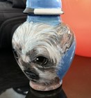 Custom Portrait Small Memorial Pet Urn Chinese Crested Dog Cremation Ashes Art