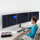 Triple Monitor Desk Mount three Monitors Stand Fits 3 Screens Up To 27 Inch load