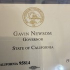 Gavin Newsom Business Card Governor State Of California State Capital Sacramento