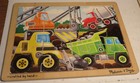 Melissa   Doug Wooden Kids Jigsaw Puzzle    construction Site    12 Pc Wood Tray Guc