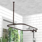 Shower Curtain Rod Hoop Square Oval Shower Rod 58 3 x24  For Claw Foot Tub
