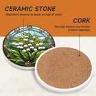 Coasters Set Of 6 With Holder-4in Absorbent Ceramics Stone Coaster-plant Flow   