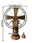 Kerosene Oil-operated Steam Fan   Brass   Wood Retro Table Or Floor Fan   27 