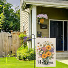 Welcome Flowers Garden Flag 12x18 Inch For Spring Summer Bee Yard Decor Small
