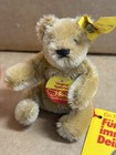 Vintage Steiff Mini 3 5  Teddy Bear 0201 11 Gold Color Original Tags And Box