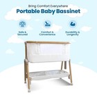 Baby Bassinet Bedside Sleeper  Portable Crib For Newborns  Adjustable 7-heigh   