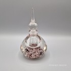 Vtg Hand Blown Art Glass Controlled Bubbles Perfume Bottle With Stopper  5 75 