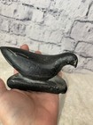 Vintage Inuit Soapstone Bird Carving Signed Numbered Eskimo Art Stone Sculpture
