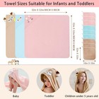 12 Pcs Hooded Baby Towel Set  32x32 Inch Inches  Pink   Brown   Blue 