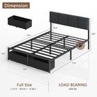 Full Size Bed Frame Upholstered Led Light Usb Charging 2 Drawers Furnulem Fabric