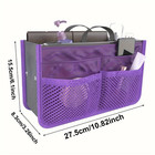 1pc Bi Fold Toiletry Bag Double Zipper Large Capacity Makeup Travel Organizer